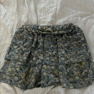 Altar'd State Floral Skirt in Green and Yellow